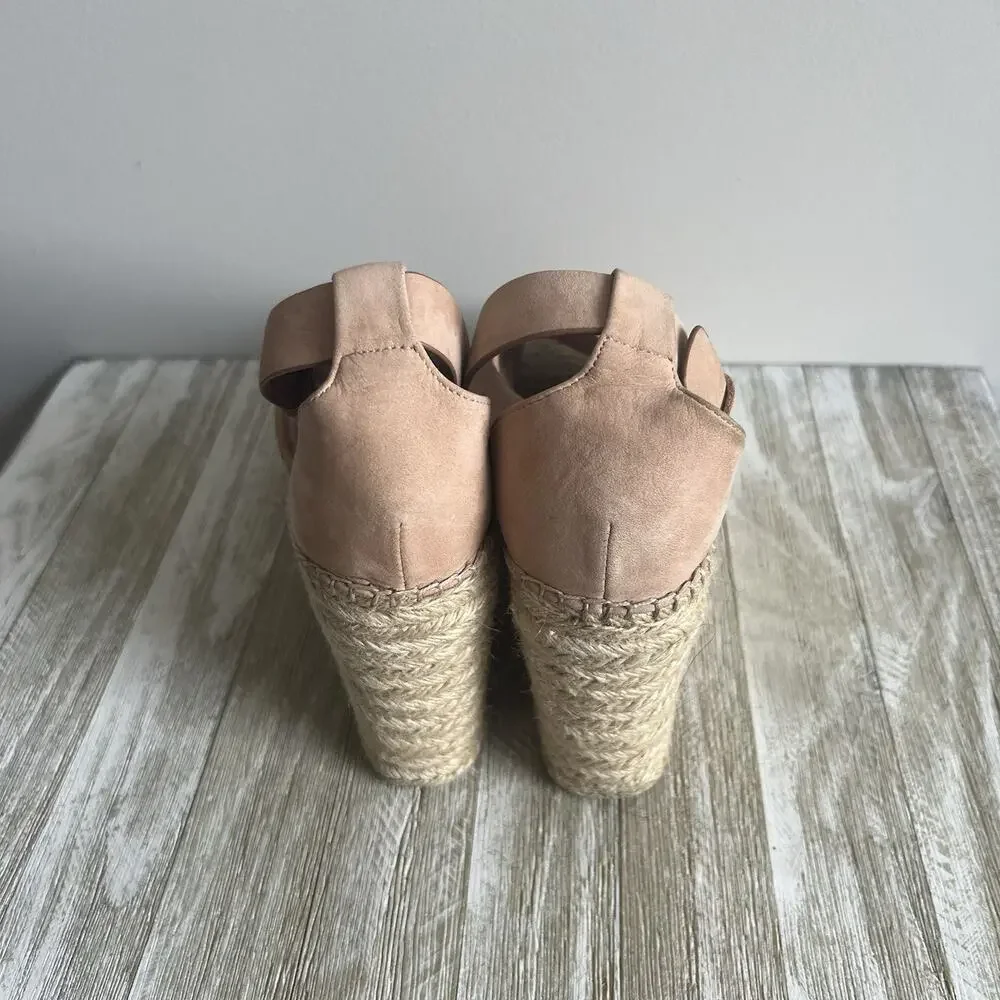 Marc Fisher LTD Alida Women's Espadrille Wedge Sandals Tan 9.5